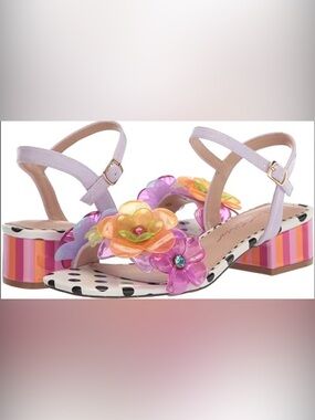 Betsey Johnson Dottee Flower Sandals with Multicolor Block Heel